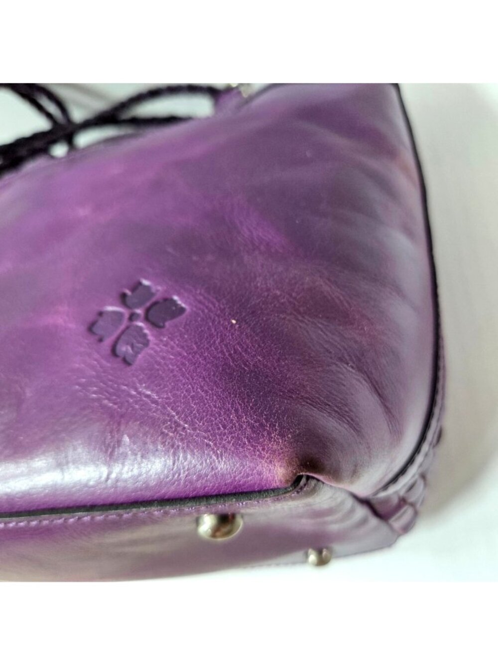 Patricia Nash Purse Purple Discovery Woven Iverna Bucket Shoulder Bag Plum Jam - Picture 11 of 16